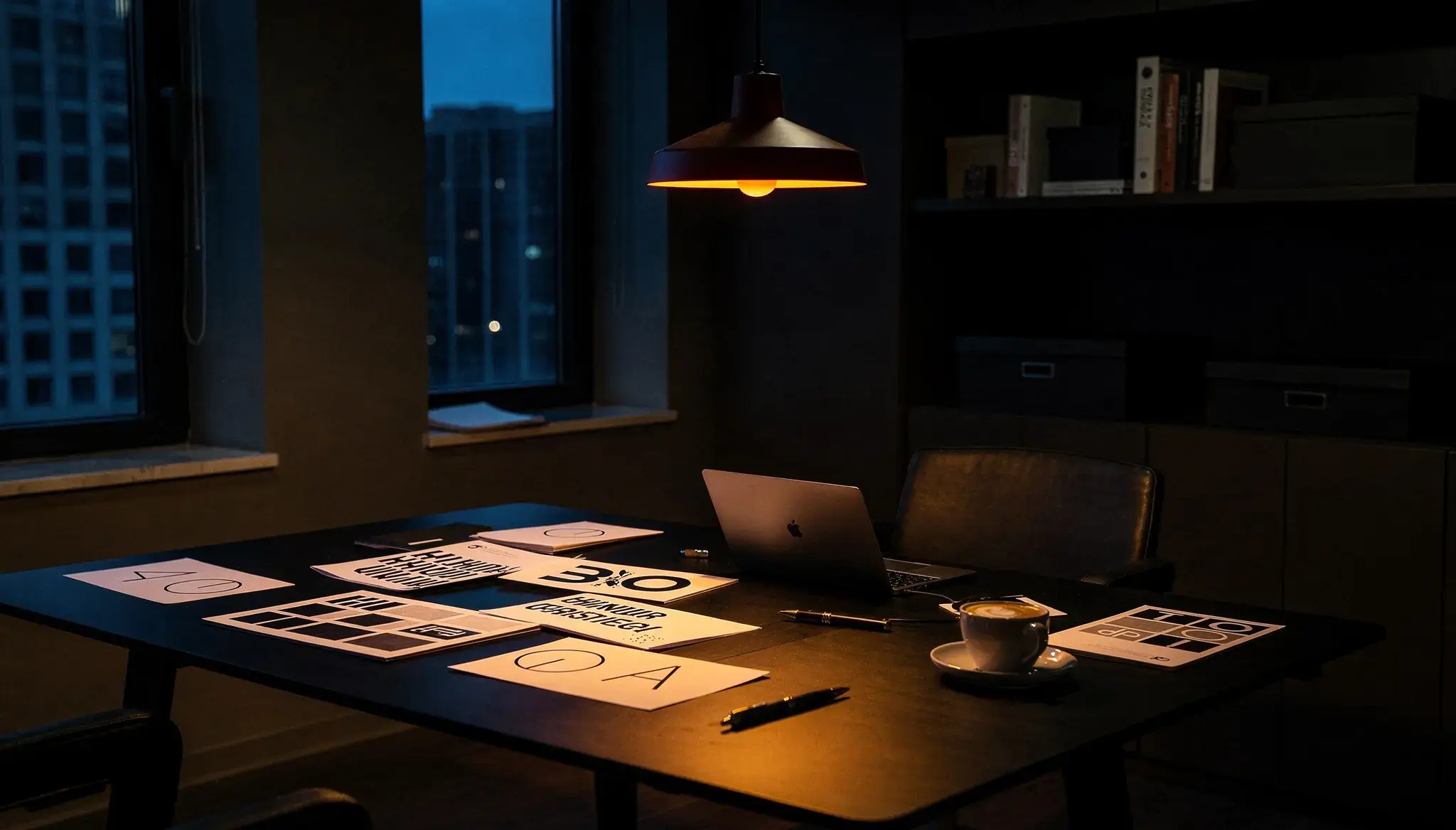Espacio de trabajo editorial de LA OPERA MARKETING con moodboard y muestras textiles